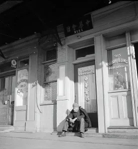 Film Transparency Prints: Old time Chinaman of the type that originally followed the crops in CA