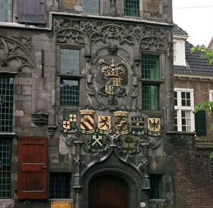 Zuid Holland Prints: The Old Town Hall in Delft, 17th century. Artist: CM Dixon