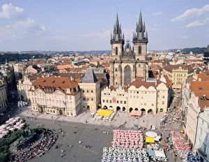 Umbrella Prints: Old Town Square and Tyn Church, Prague, Czech Rebublic