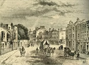 Prior Gallery: The Old village of Vauxhall, with Entrance to the Gardens, in 1825, (c1878). Creator: Unknown