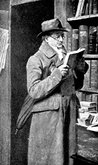 Bookshelves Prints: An Old Volume, by H. Stacy Marks, R.A.1898. Creator: Unknown