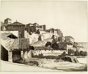 1913 Prints: Old Walls And Roman Viaduct, Segovia, c1913. Creator: William Strang