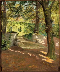 Delessert Prints: Old Waters of Passy (Delessert park), 1911. Creator: Georges-Emile Carette