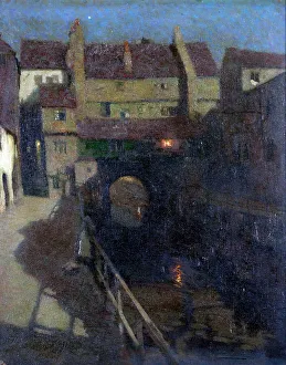 Railing Prints: An old waterway, c1910s. Creator: Frederick Hall
