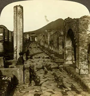 Track Prints: The old wheel tracks, street of Stabia (N. W. ), Pompeii, Italy, c1909. Creator: Unknown