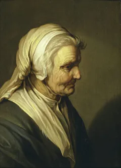 Wrinkle Prints: Old Woman, 1635. Creator: Abraham Bloemaert