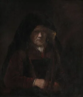 Hooded Prints: An Old Woman, 1655. Creator: Rembrandt Harmensz van Rijn