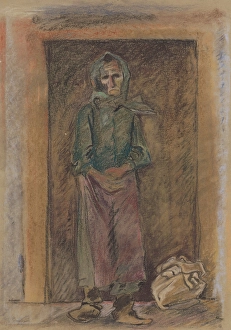 Unhappy Prints: Old woman, around 1935-1940. Creator: Arnold Peter Weisz-Kubincan