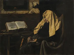 Old Woman Asleep, Mid 19th century. Creator: Unknown