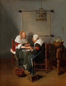 Brekelenkam Quiringh Van Prints: An Old Woman Bleeding a Young Woman