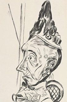 Toothless Prints: Old Woman with Bonnet (Alte Frau mit Kapothut), 1920. Creator: Max Beckmann