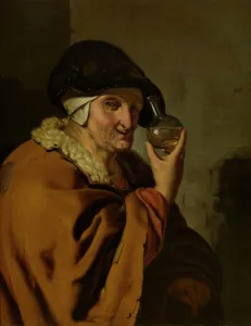 An Old Woman with a Bottle, mid-late 17th century. Creator: Ary de Vois