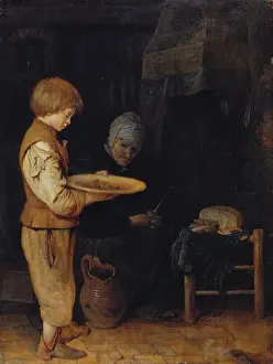 Old Woman and Boy Take a Modest Meal, 1648?. Creator: Gerard Terborch II