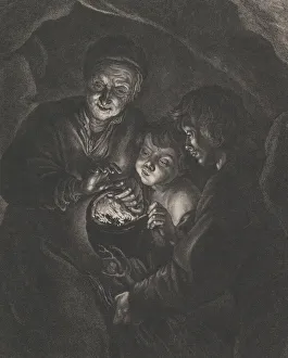 Basan Gallery: Old Woman with a Brazier, after Rubens, 18th century. Creator: Pierre Francois Basan