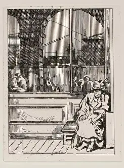 Modernism Prints: Old Woman, c1930s. Creator: Therese Lessore