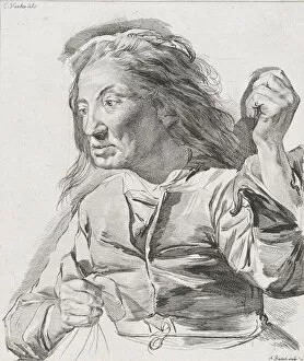 Bartsch Johann Adam Gallery: An old woman with clenched fists, 1786. Creator: Adam von Bartsch