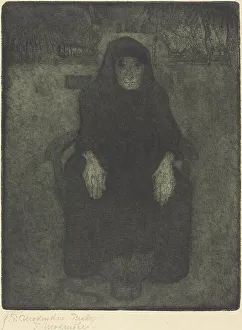 Etching And Aquatint Prints: Old Woman, posthumous printing after 1919 by Felsing. Creator: Paula Modersohn-Becker