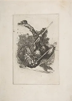 Swinging Prints: Old woman on a swing (Vieja columpiandose). n. d. Creator: Francisco Goya