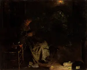 Corpse Prints: Old Woman Watching over a Dead Body I, 1878-1890. Creator: Aleksander Gierymski