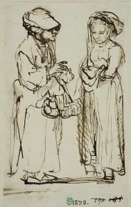 Ferdinand Boll Prints: An old and a young woman are conversing. Creator: Ferdinand Bol