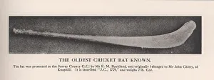 Aged Prints: The oldest cricket bat known, 1912