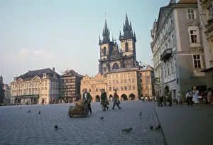 Stredocesky Prints: Oldtown square in Prague in the evening. Artist: CM Dixon