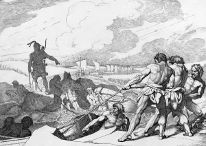 Oleg of Novgorods campaign against Constantinople, before 1839. Artist: Bruni, Fyodor Antonovich (1800-1875)