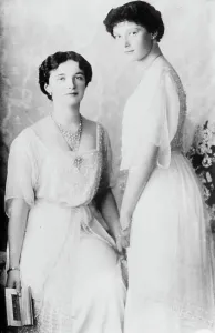 Photographglass Negative Prints: Olga & Tatiana of Russia, between c1910 and c1915. Creator: Bain News Service