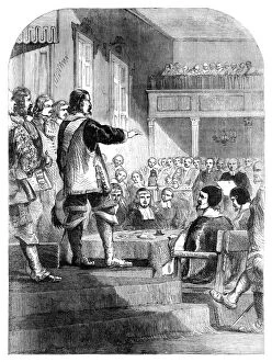 Images Dated 20th February 2008: Oliver Cromwell (1599-1658) refusing to accept the crown, c1902