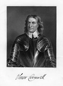 W Holl Gallery: Oliver Cromwell, English soldier and statesman, 19th century. Artist: W Holl