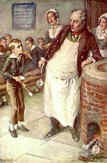 Raphael Tuck And Sons Prints: Oliver Twist Asks For More, c1900. Creator: Harold Copping