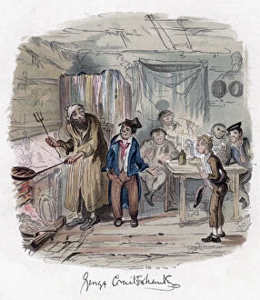 Sausage Gallery: Oliver Twist, c1838.Artist: George Cruikshank