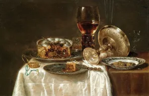 At The Table Prints: Olives in a blue and white porcelain bowl