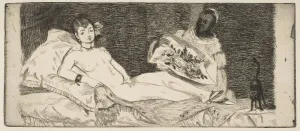 Olympia Prints: Olympia (small plate), 1867. Creator: Edouard Manet