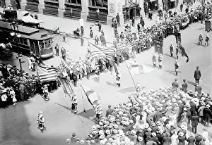 Trams Prints: Olympic Parade, 1912. Creator: Bain News Service