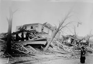 Cyclone Prints: Omaha - 35th & Cass after cyclone, between c1910 and c1915. Creator: Bain News Service