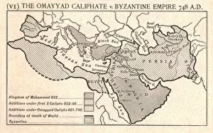 Sykes Mark Collection: The Omayyad Caliphate v. Byzantine Empire, circa 748 A.D. c1915. Creator: Emery Walker Ltd