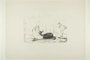 Desert Island Prints: Omega and the Deer, 1908/09. Creator: Edvard Munch