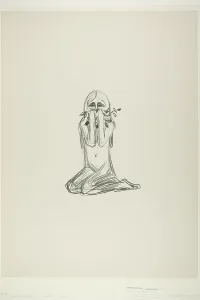 Smelling Prints: Omega and the Flower, 1908/09. Creator: Edvard Munch