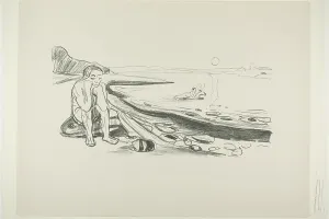 Munch Edvard Prints: Omega's Flight, 1908/09. Creator: Edvard Munch