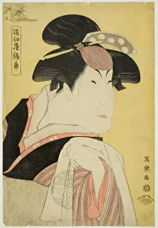 Black Hair Gallery: Omiya Kinsha (The actor Nakayama Tomisaburo I as Ohide, wife of Sazanami Tatsugoro...1794)
