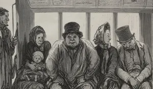 Honoredaumier French Prints: The Omnibus: Interior of the Omnibus. Creator: Honore Daumier (French, 1808-1879)