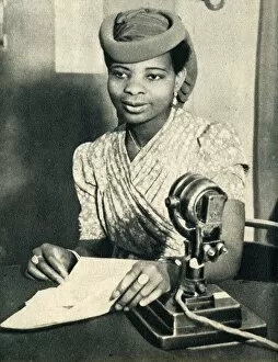 Images Dated 11th January 2019: Omoba Adenrele Ademola, daughter of Alake of Abeokuta, Nigeria, calls West Africa, 1942