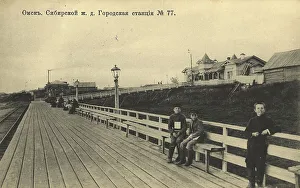 Omsk. Siberian Railway. City station, 1904. Creator: Unknown