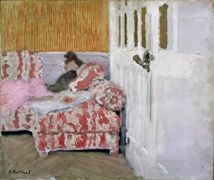 Resting Collection: [On the Sofa (The white room), 1890-1893. Artist: Edouard Vuillard