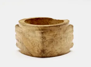 One-tier tube (cong ?) with masks, Late Neolithic period, ca. 3300-ca. 2250 BCE