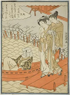 Koryusai Isoda Prints: Ono no Komachi at Seki Temple, from the series The Seven Fashionable Komachi