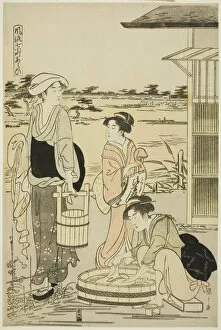 Patten Collection: Ono no Komachi Washing the Copybook, from the series The Fashionable... about 1788