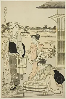 Ono no Komachi Washing the Copybook, from the series The Fashionable... about 1788 Ono no Komachi Washing the Copybook, from the series The Fashionable... about 1788