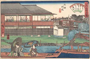 Boat Trip Prints: The Ono at Ryogoku Yanagibashi, ca. 1835-42. ca. 1835-42. Creator: Ando Hiroshige